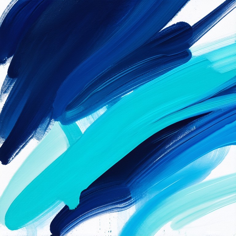 An AI-generated abstract painting using the prompt, "Create an abstract painting using ocean blue, turquoise blue, and cerulean blue.